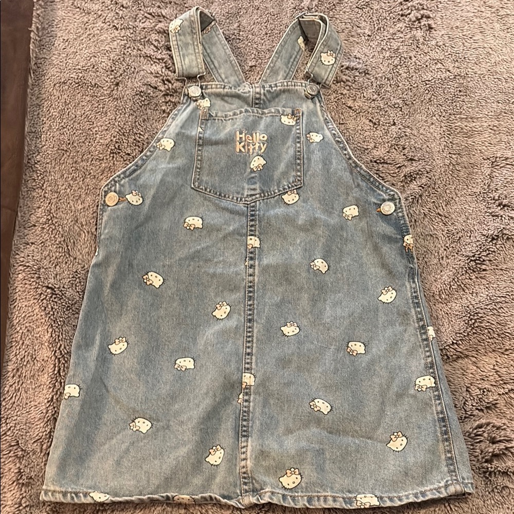 Hello Kitty x H&M Denim Kids Overall Dress size 8